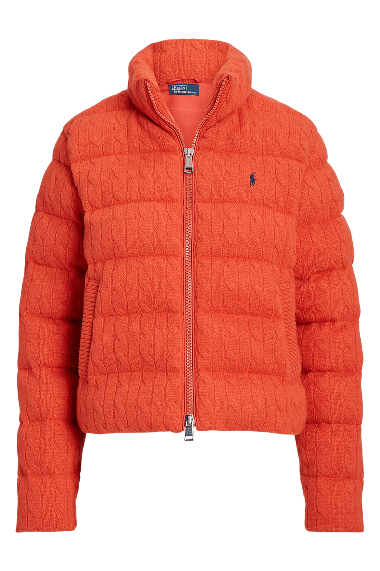 <tc>Ralph Lauren</tc> แจ็คเก็ตผ้าขนสัตว์แคชเมียร์ลาย Cable-Quilt สำหรับผู้หญิง