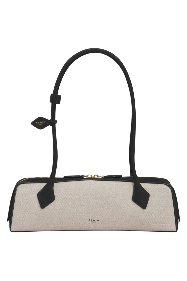 Alaia Le Teckel Bag moyen en toile et nubuck