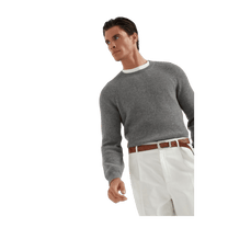 Brunello Cucinelli Men's Cashmere English Rib Sweater With Raglan Sleeves