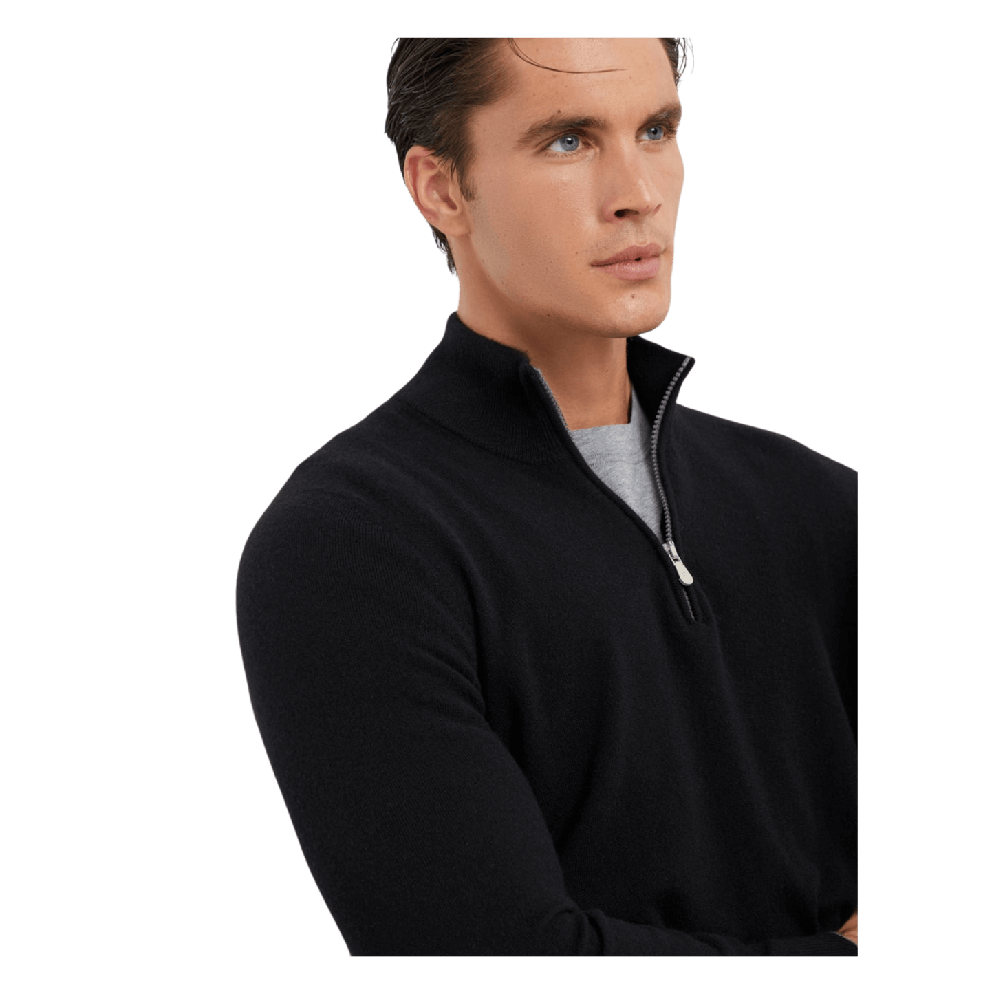 Brunello Cucinelli Men's Cashmere Turtleneck Sweater With Zipper