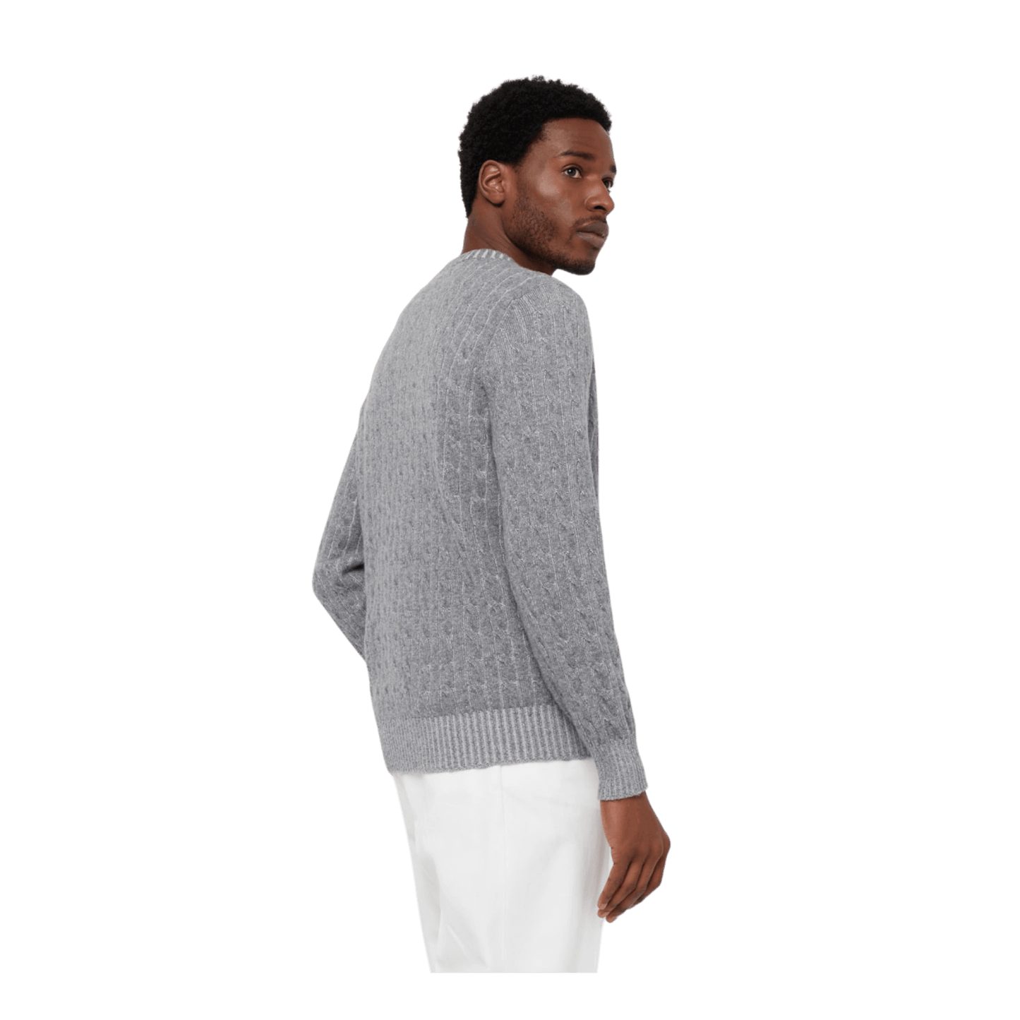 Brunello Cucinelli Men's Cashmere Vanisé Cable Knit Sweater