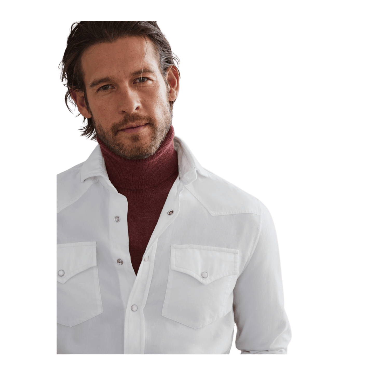 Brunello Cucinelli Men's Garment-dyed Easy Fit Western Shirt