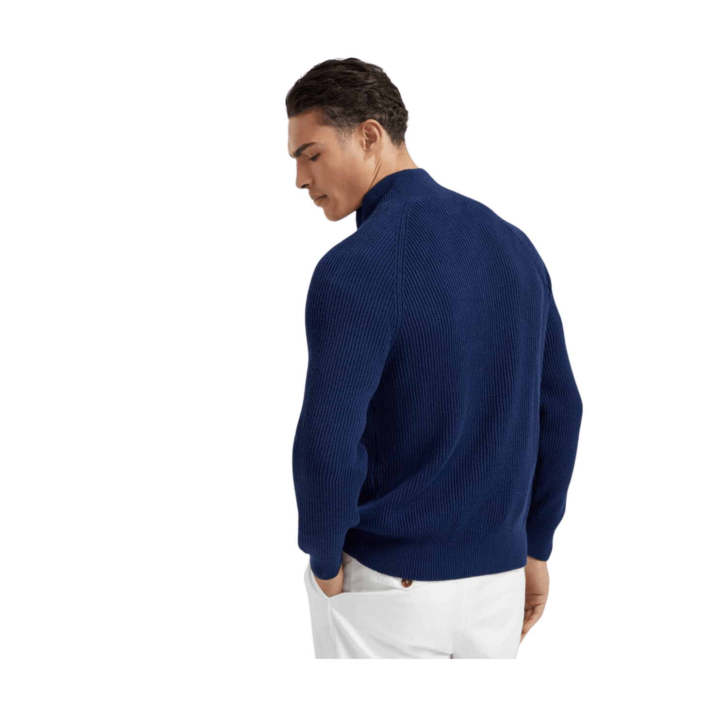 Brunello Cucinelli Men's Malfilé Cotton English Rib Cardigan With Zipper