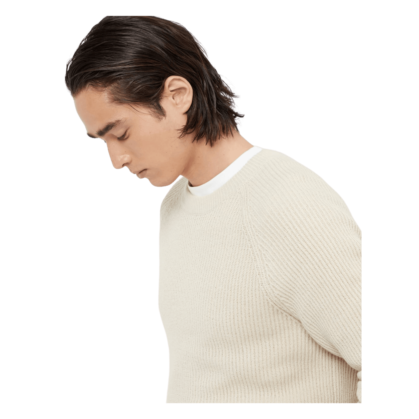 Brunello Cucinelli Men's Malfilé Cotton English Rib Sweater With Raglan Sleeves