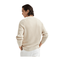 Brunello Cucinelli Men's Malfilé Cotton English Rib Sweater With Raglan Sleeves