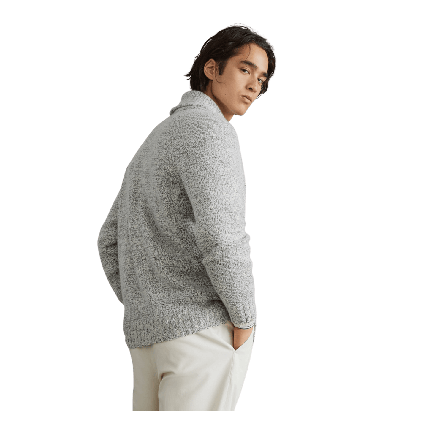 Brunello Cucinelli Men's Mouliné Cashmere Cardigan With Raglan Sleeves