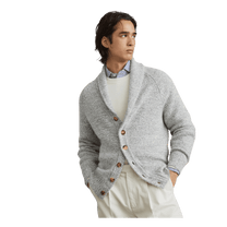 Brunello Cucinelli Men's Mouliné Cashmere Cardigan With Raglan Sleeves