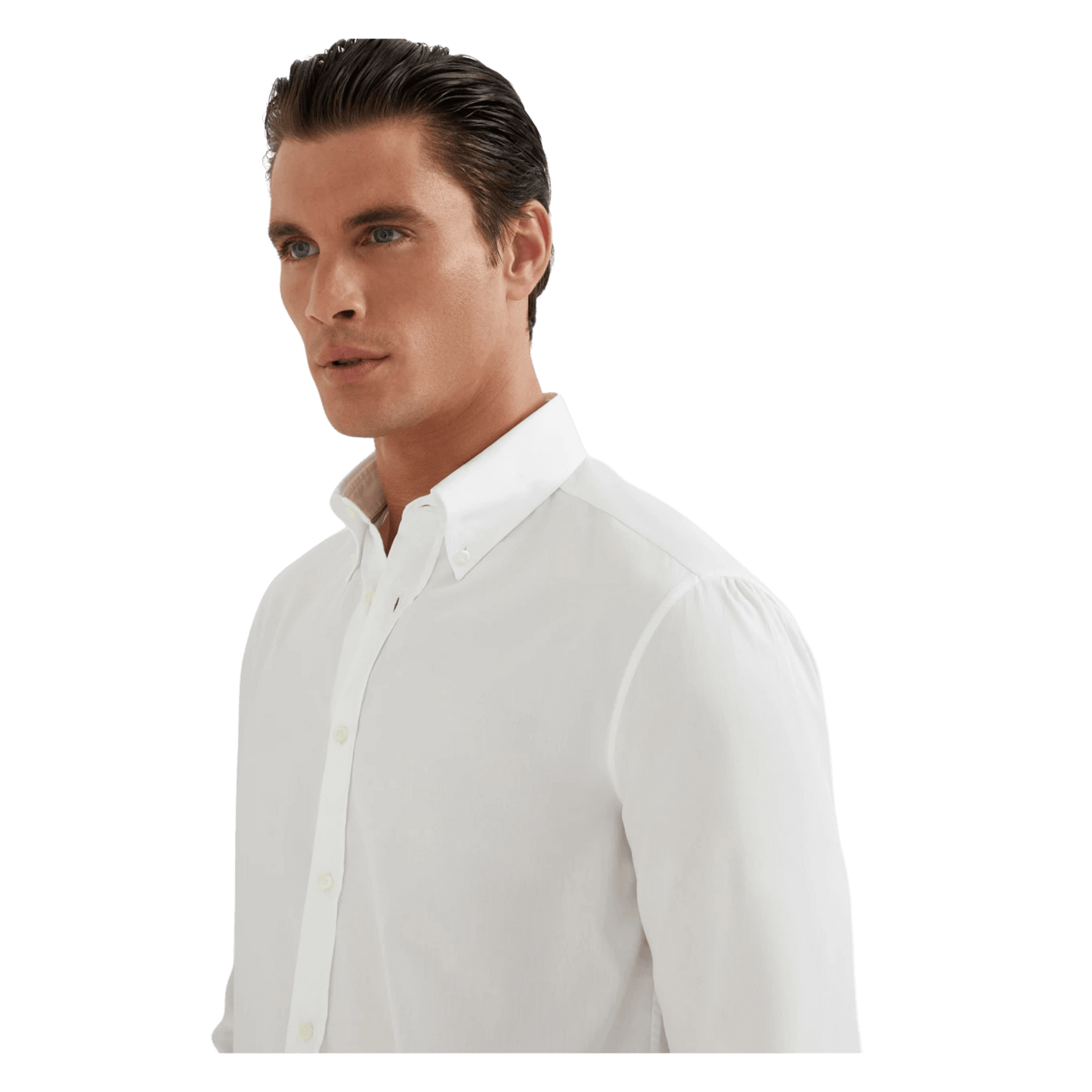 Brunello Cucinelli Men's Twill Basic Fit Shirt With Button-down Collar