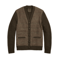 Ralph Lauren Men's Glen Plaid Paneled Wool Cardigan