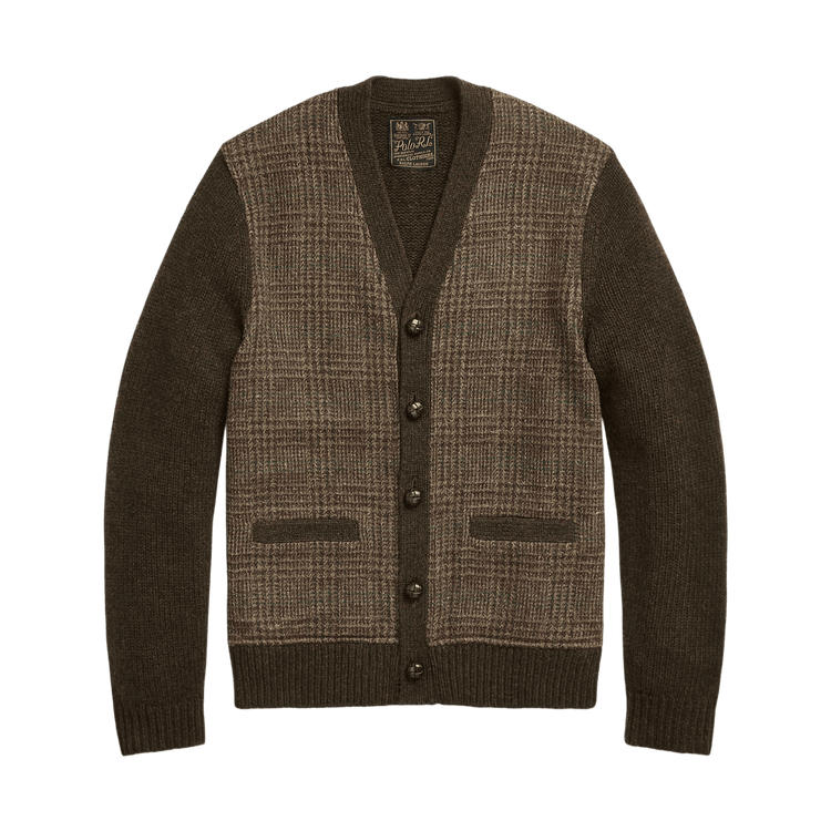 Ralph Lauren Men's Glen Plaid Paneled Wool Cardigan