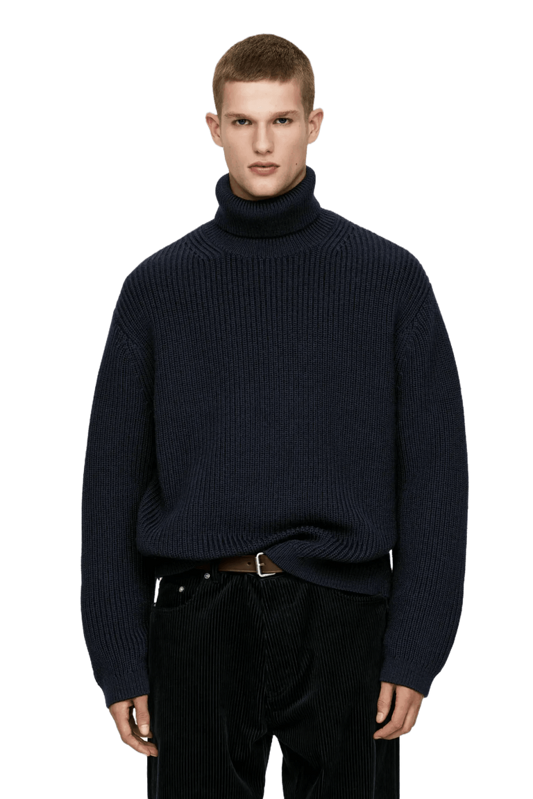 Arket Mmarima a Wɔde Nwoma a Ɛyɛ Den Roll-Neck Jumper