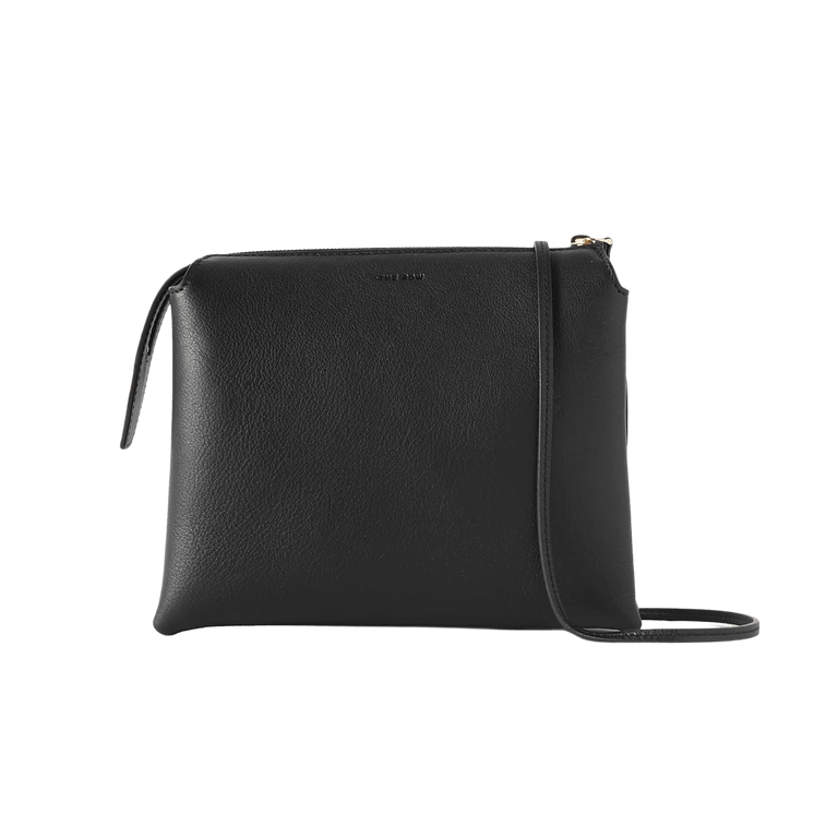Le sac à bandoulière Twin Mini en cuir Row Nu