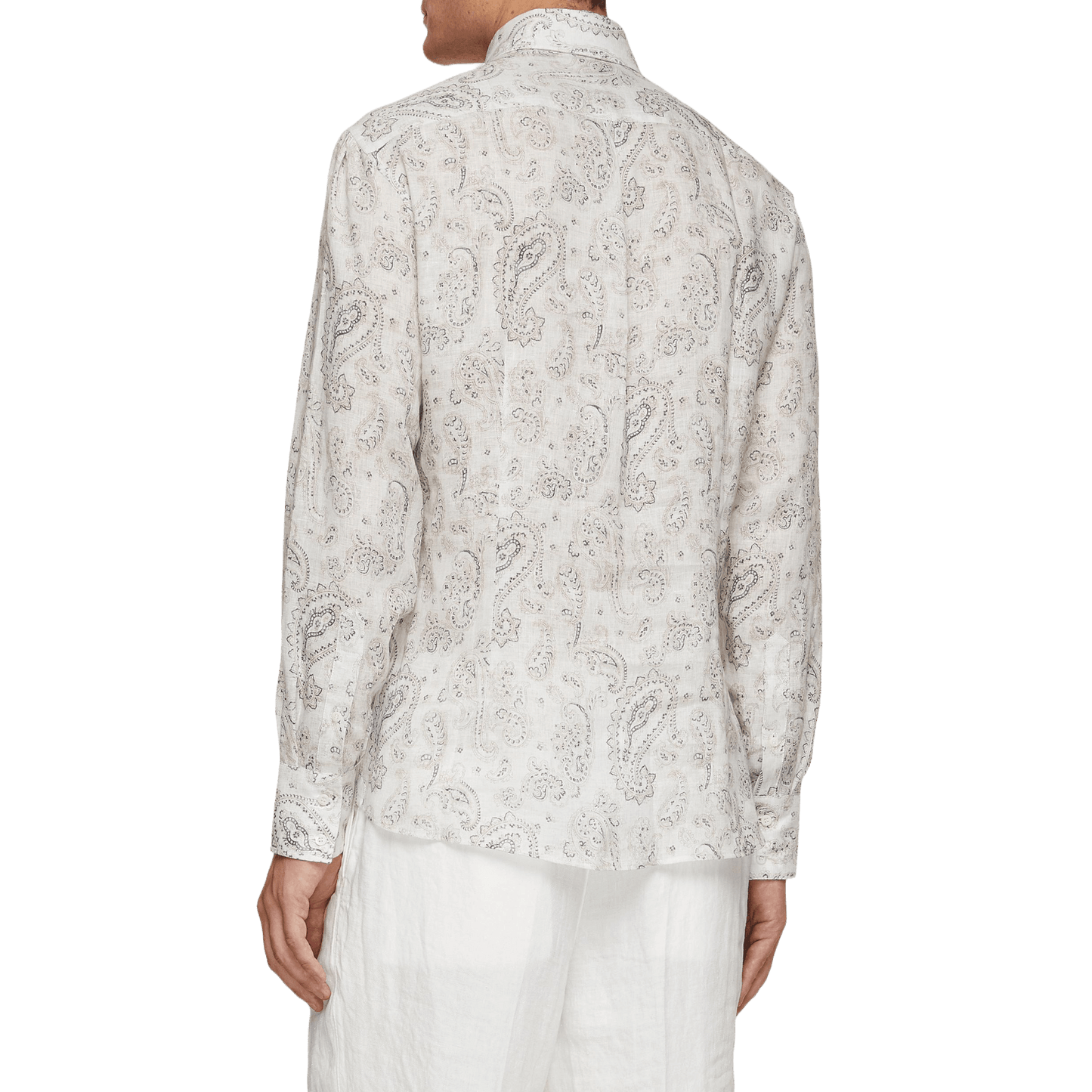 Brunello Cucinelli Men's Paisley Basic Fit Shirt with button-down collar