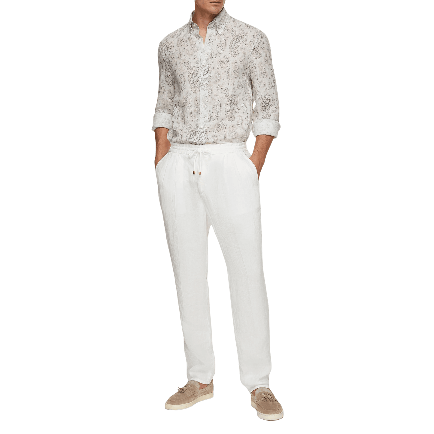 Brunello Cucinelli Men's Paisley Basic Fit Shirt with button-down collar