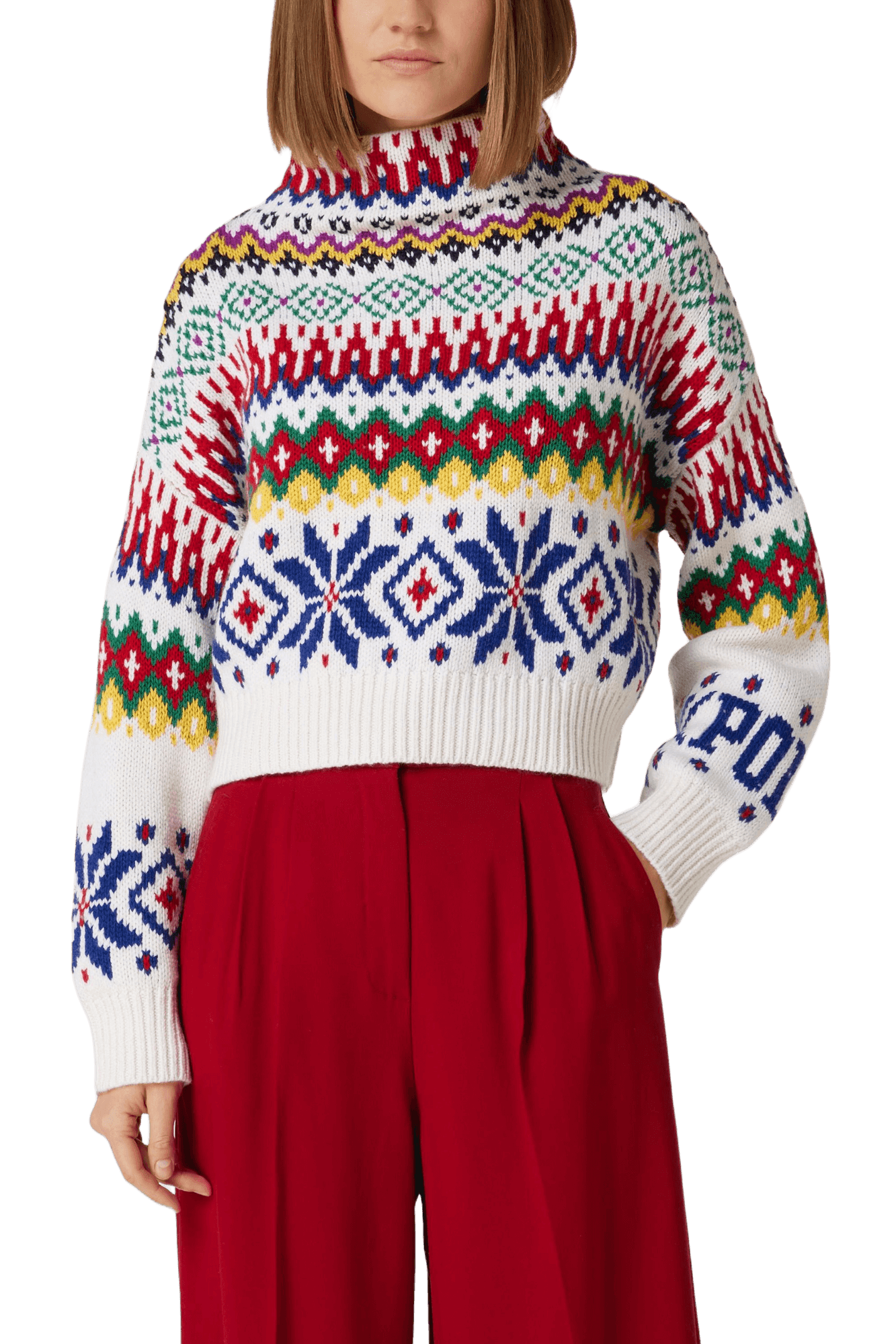 Ralph Lauren Mmea Logo Mockneck Nwoma-Afrafra Sweater