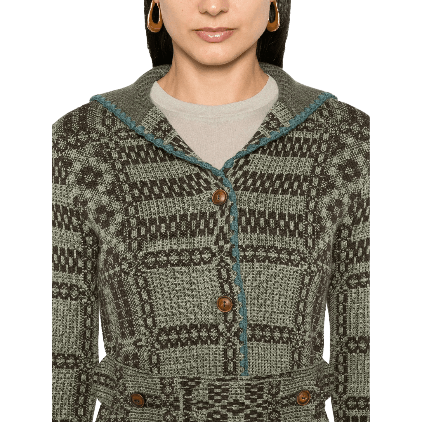 Ralph Lauren Women's Belted Jacquard Cardigan