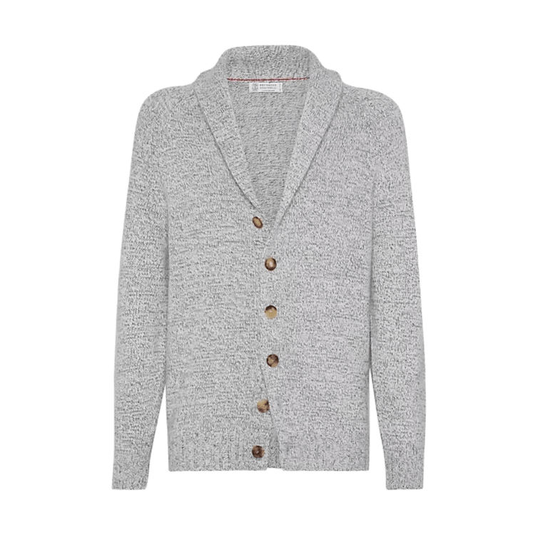 Brunello Cucinelli Men's Mouliné Cashmere Cardigan With Raglan Sleeves