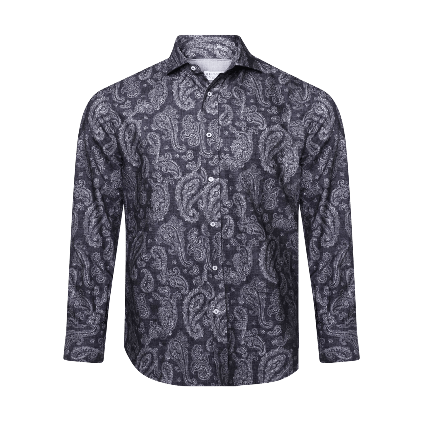 Brunello Cucinelli Men's Paisley Basic Fit Shirt with button-down collar