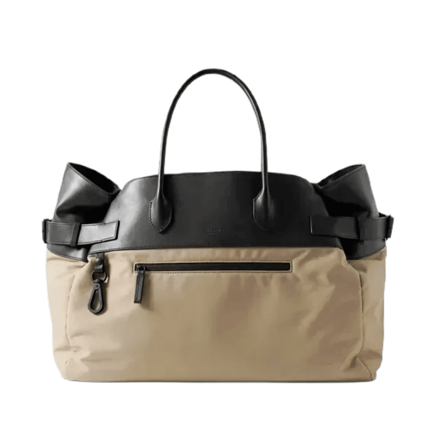 The Row Margaux 17 Inside-Out Buckled Leather Canvas Tote Bag